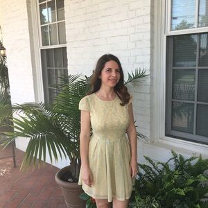 Elegant Yellow Lace Dress